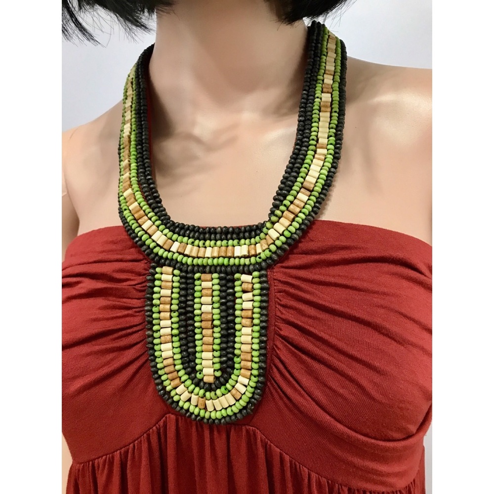 NWT A.N.A. Beaded Halter Maxi Dress - Picture 2 of 6